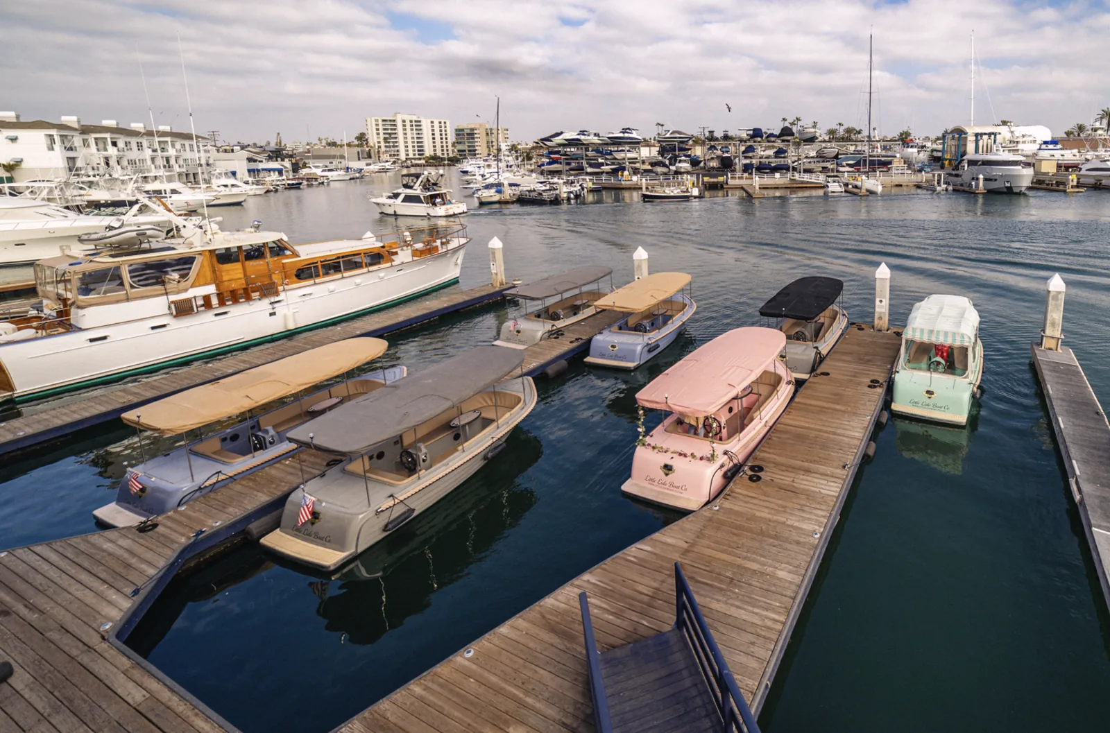 Little Lido fleet at the dock in Newport Beach